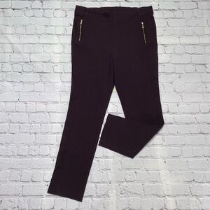 Rafaella Comfort Fit Pull-On Dress Pants - Burgundy - Size 12